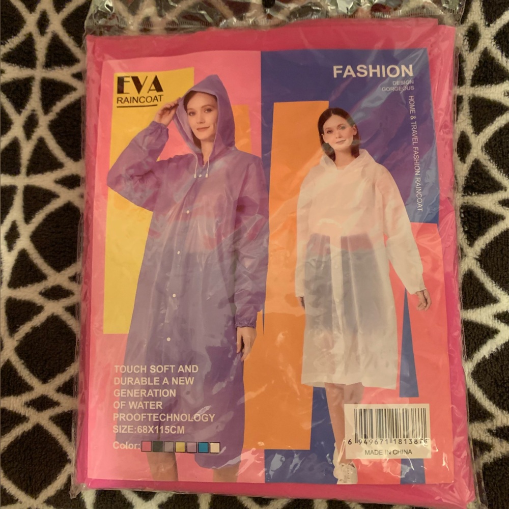 EVA Fashion Hooded Raincoat in Pink